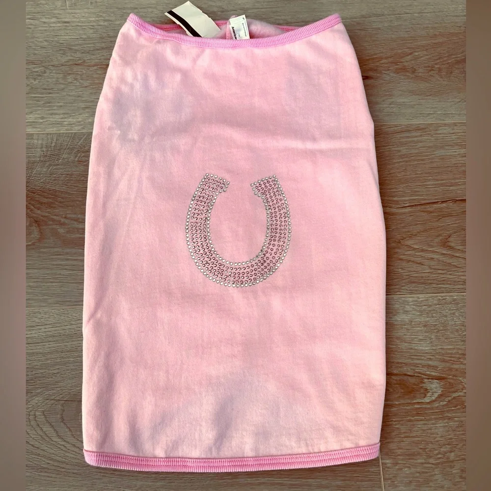 ***SALE***NWOT Custom Rhinestone/Rhinestud Lucky Horseshoe Doggie Tee